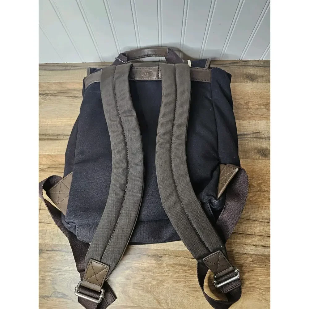 Fossil Lane Ruchsack Canvas Leather Backpack Bag Pockets Travel Work 13x16
